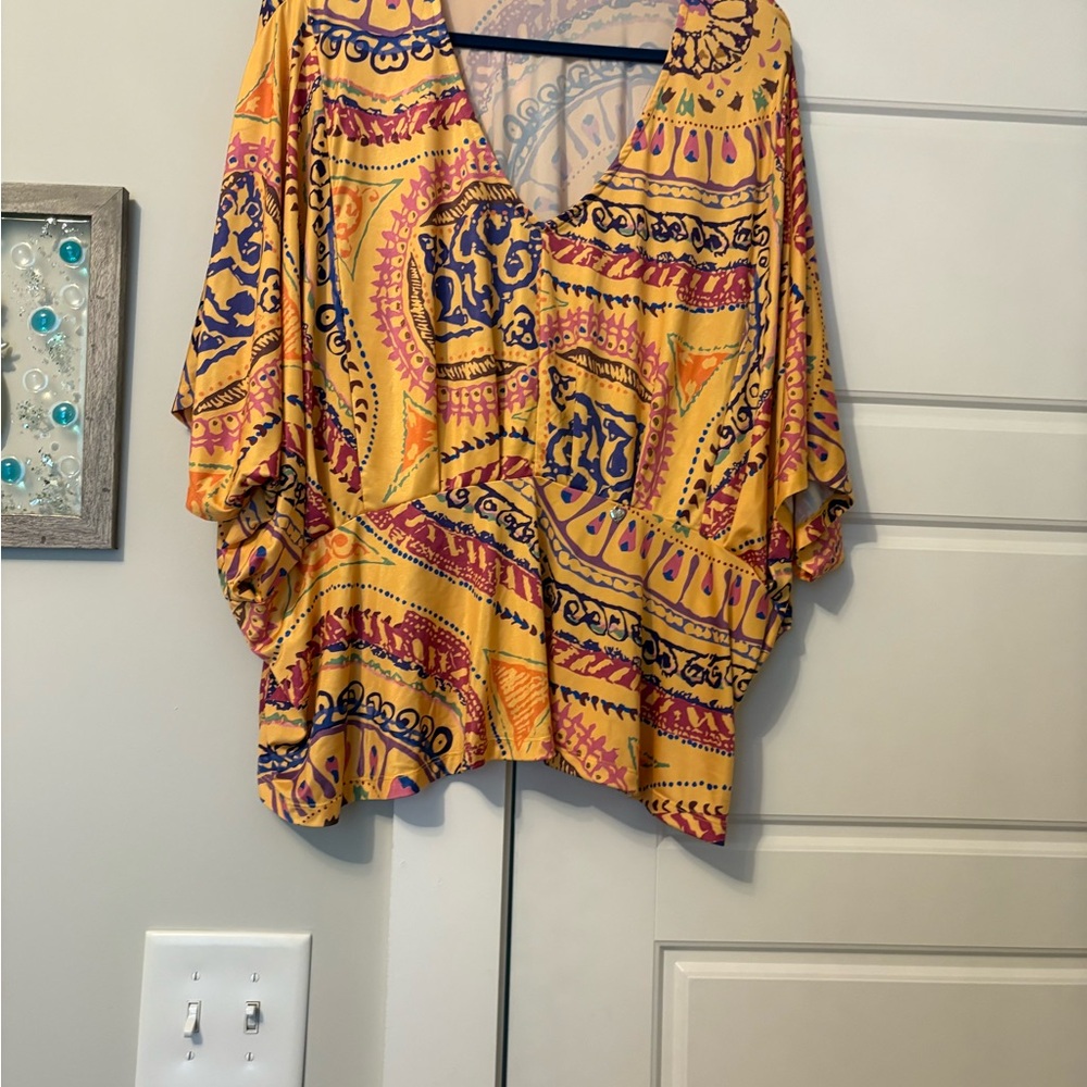 Colorful Women's Blouse with Intricate Patterns